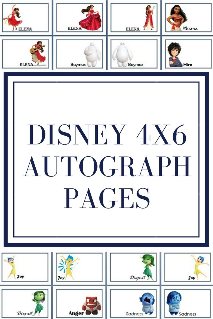Disney Autograph Pages - Free Printable #disneyworld #disneyland - Free Printable Autograph Book For Kids