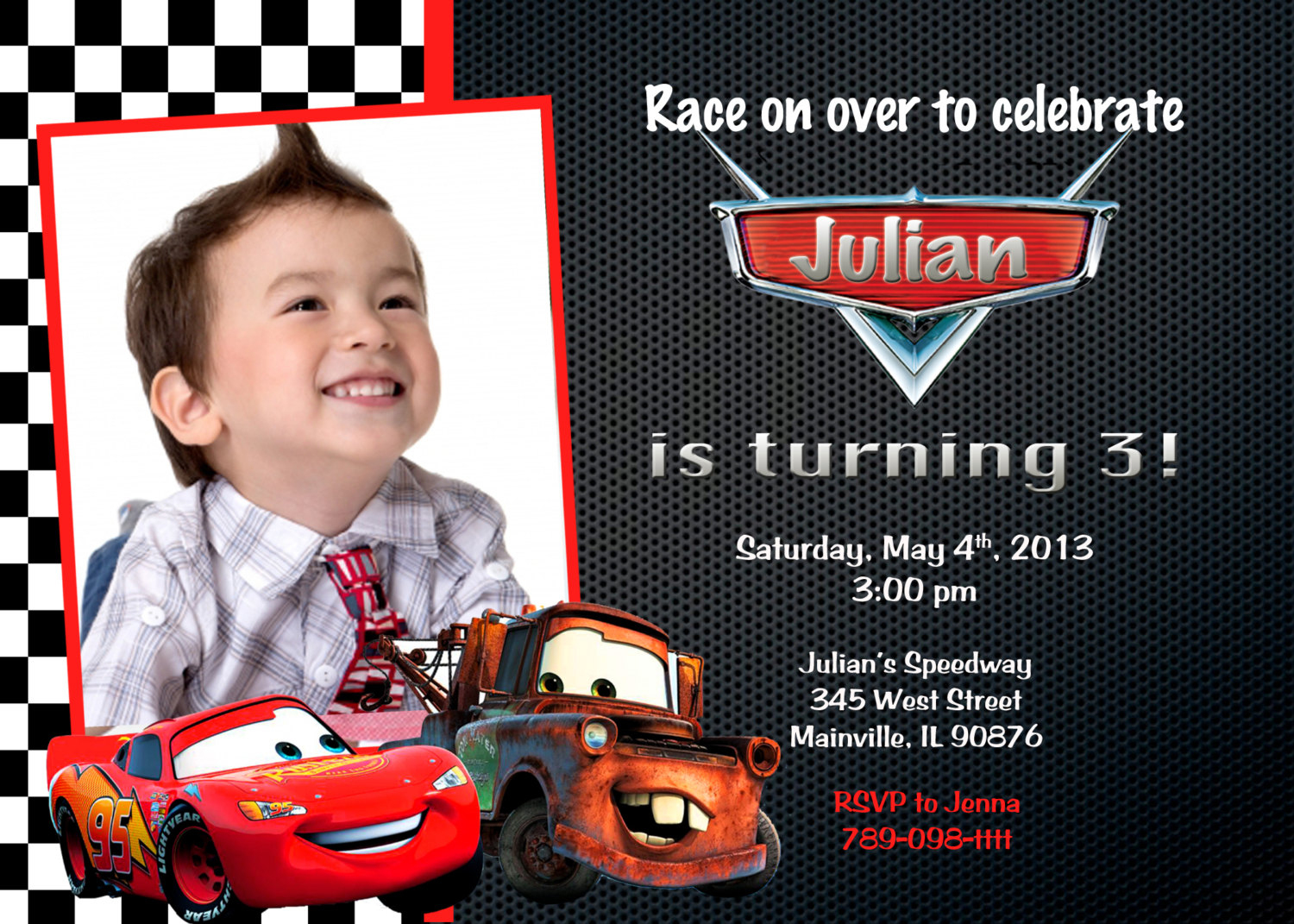 Disney Cars Invitation - Free Printable Disney Cars Birthday Party Invitations