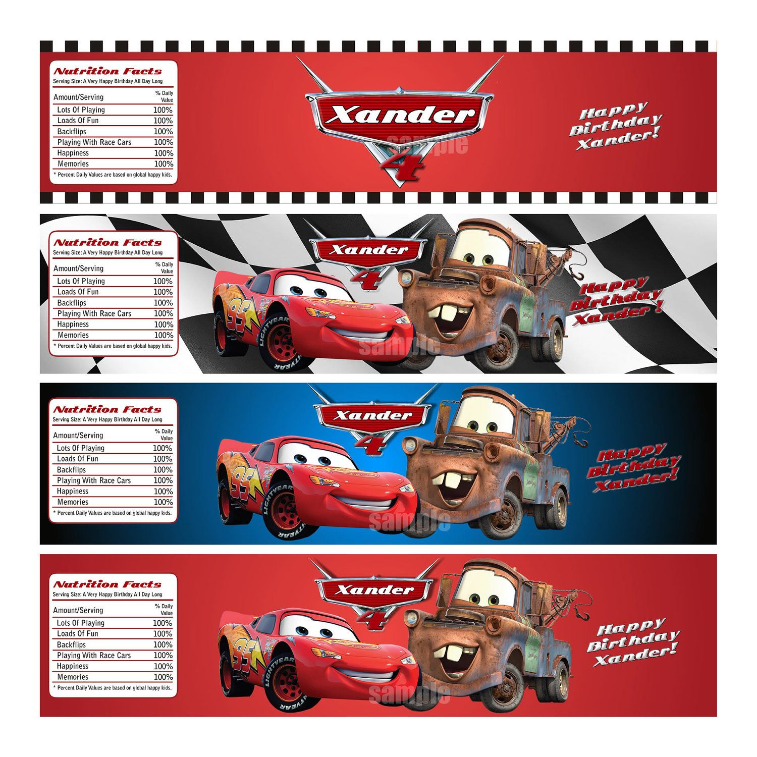 Disney Cars Water Bottle Labels - Personalized And Printable For - Free Printable Cars Water Bottle Labels