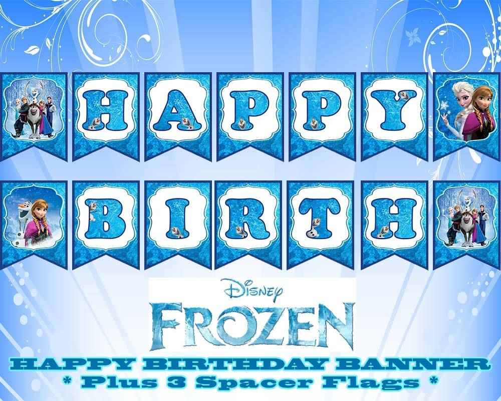 Disney Frozen Happy Birthday Banner | Birthday In 2019 | Pinterest - Frozen Birthday Banner Printable Free