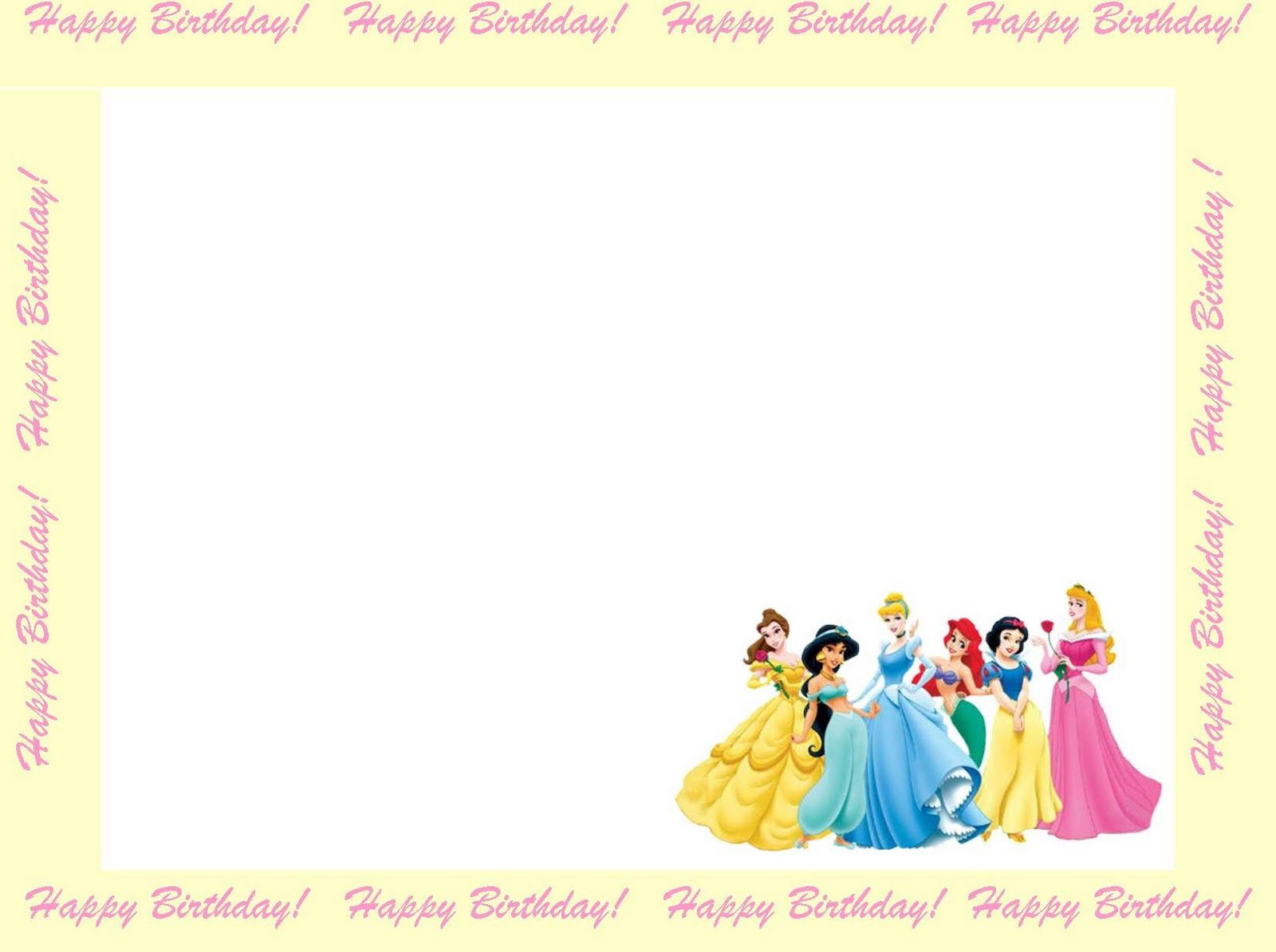 Disney Princess Birthday Invitation Free Template - Disney Princess Birthday Invitations Free Printable