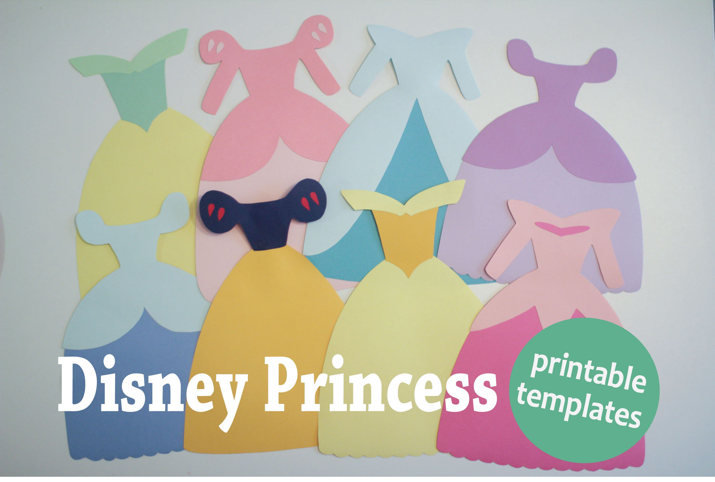 Disney Princess Dress Paper Templates - Hot Hands Bakery | Disney - Free Printable Princess Birthday Banner