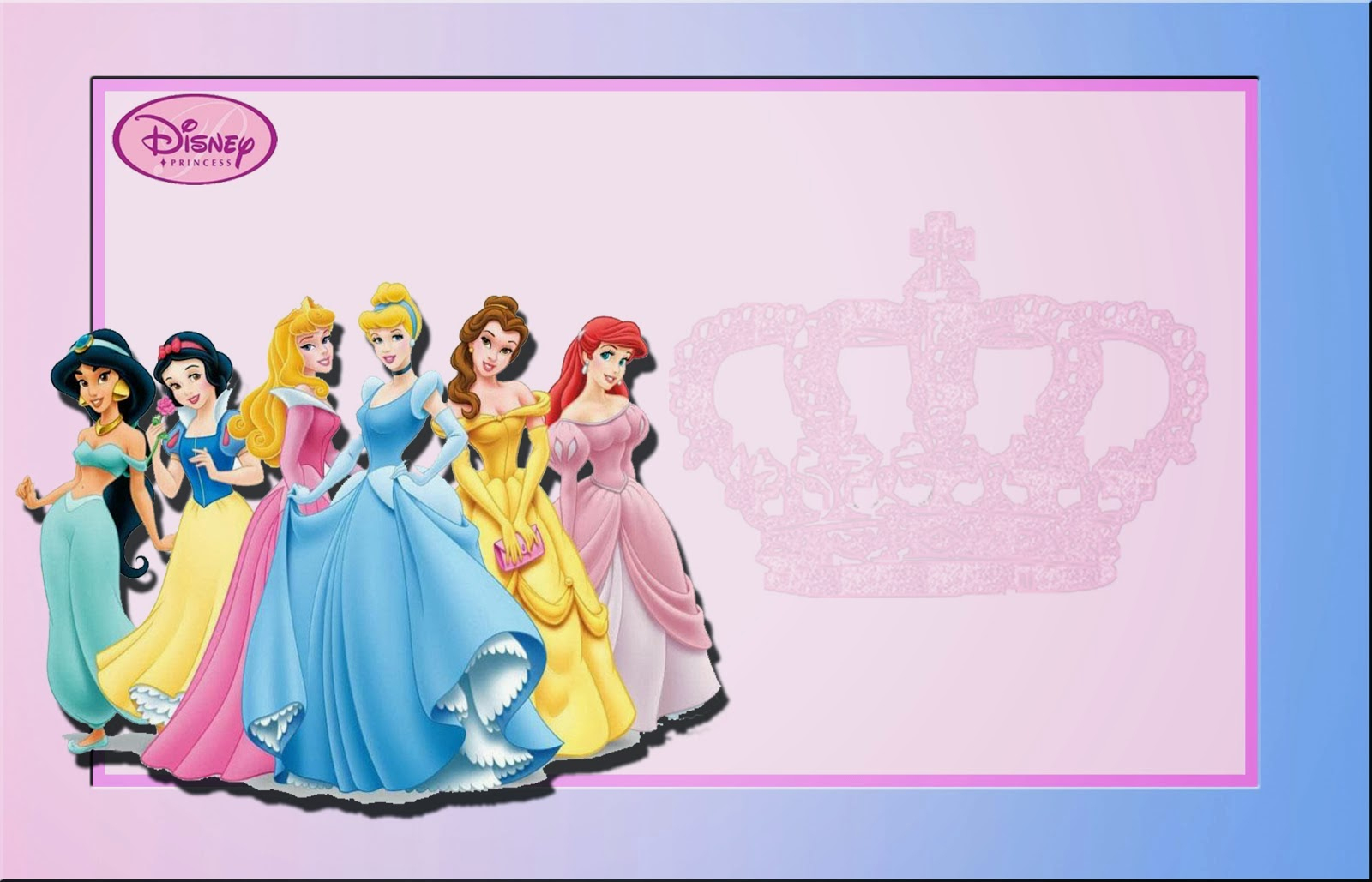 Disney Princess: Free Printable Invitations Or Photo Frames. | Oh My - Disney Princess Free Printable Invitations