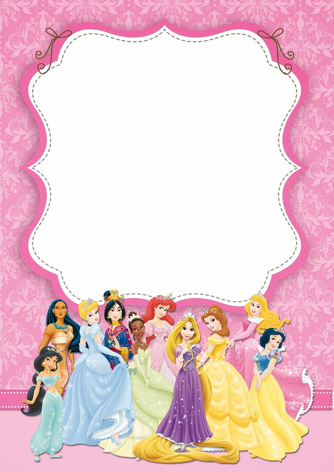Disney Princess Party: Free Printable Party Invitations. | Oh My - Free Printable Disney Invitations