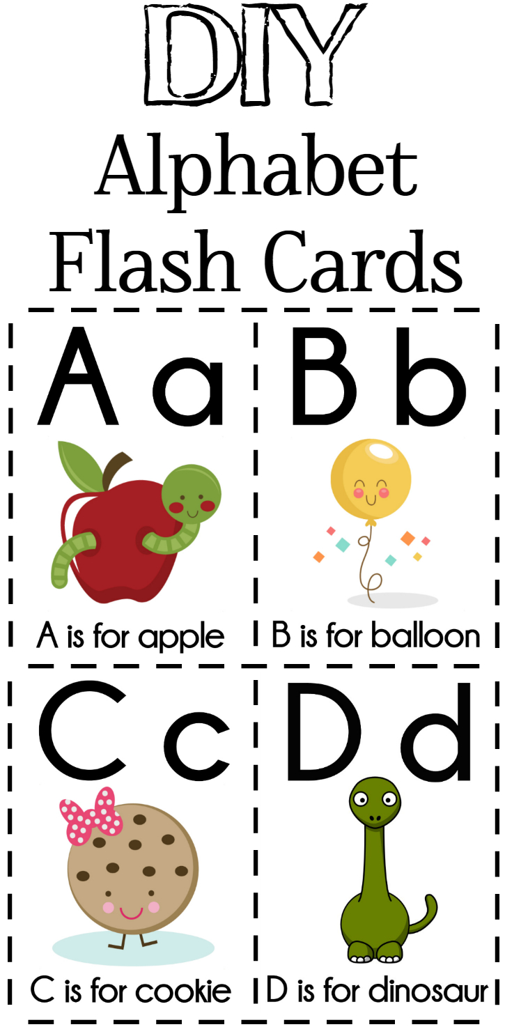 Diy Alphabet Flash Cards Free Printable | Alphabet Games - Free Printable Alphabet Cards With Pictures