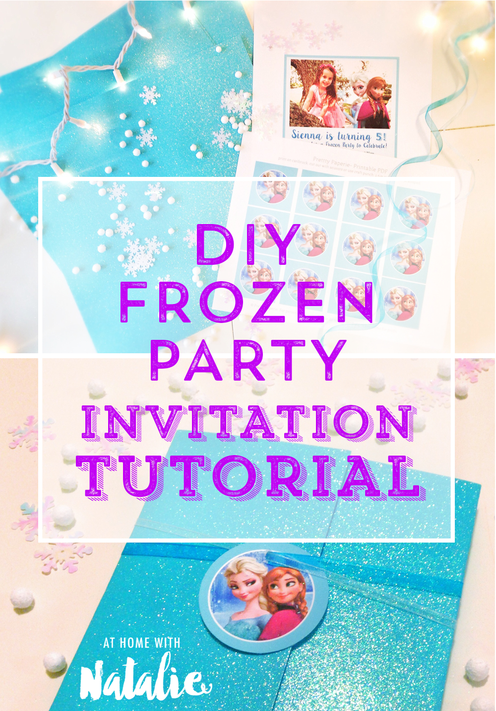 Diy Frozen Party Invitation Tutorial-Free Printable! – At Home With - Free Printable Frozen Birthday Invitations