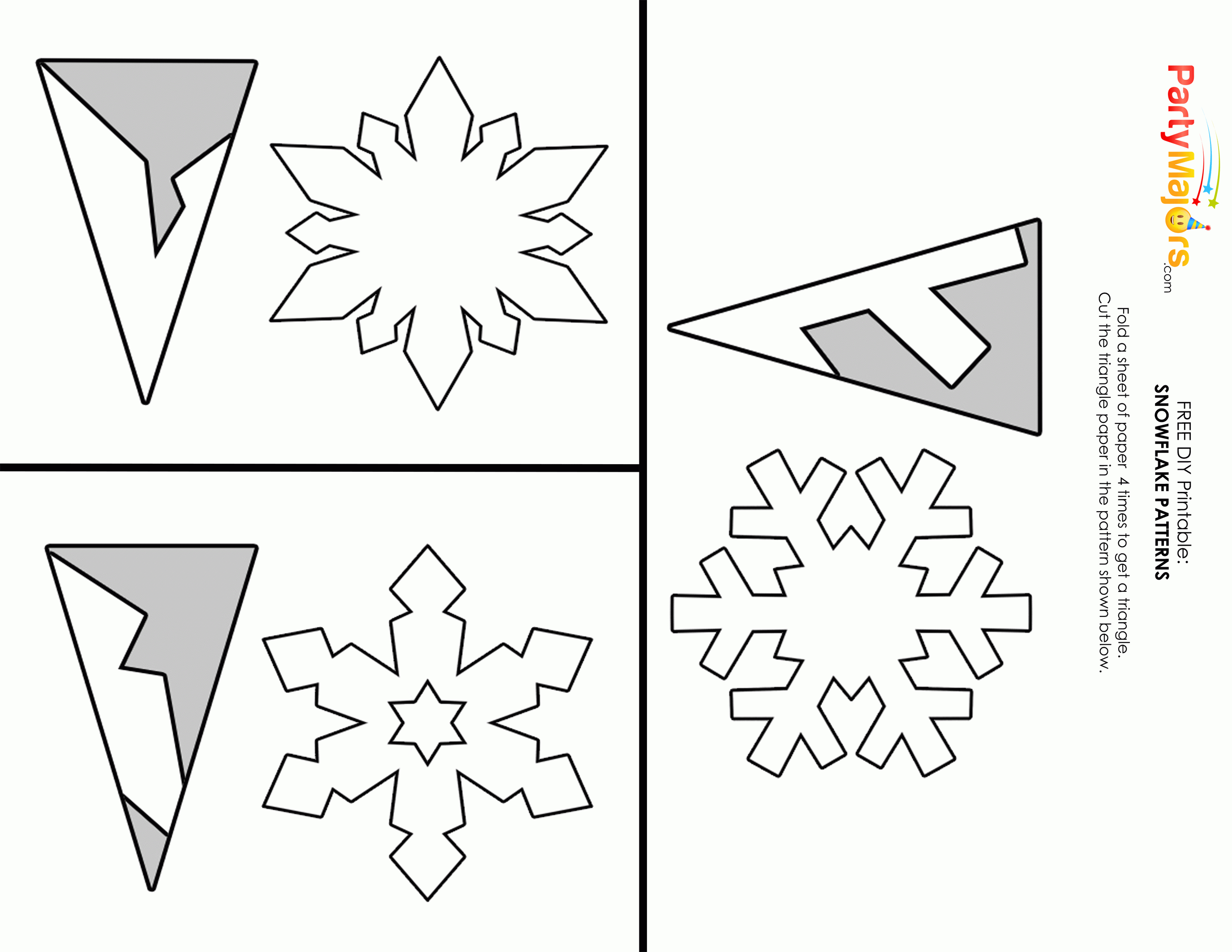 Diy Paper Snowflakes Template – Easy Cut-Out Decorations | Templates - Free Printable Snowflakes