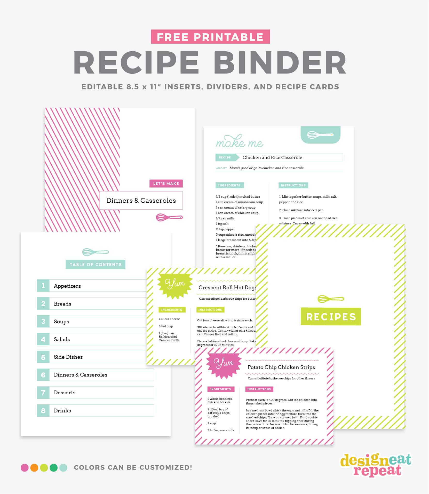 Diy Recipe Book (With Free Printable Recipe Binder Kit!) - Free Printable Recipes