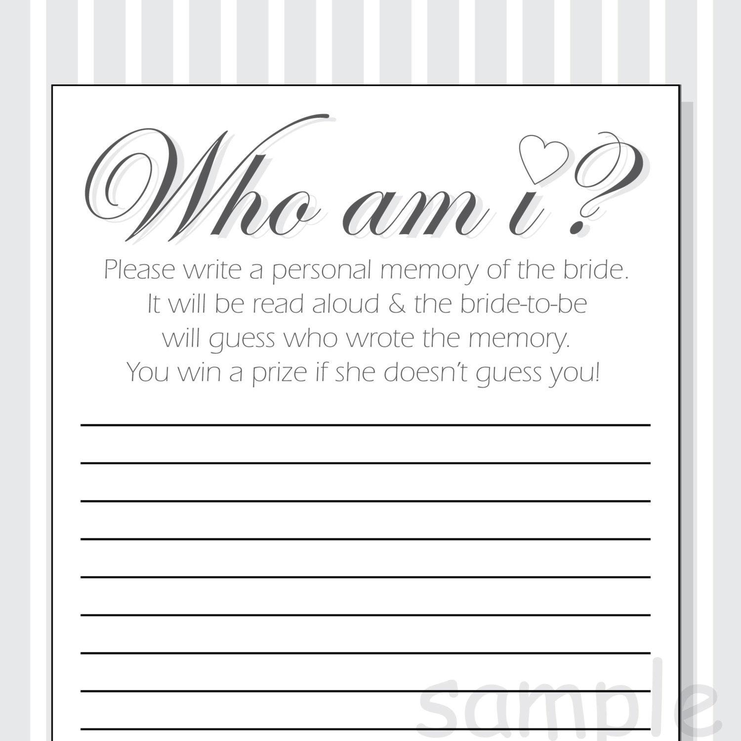 Diy Who Am I Printable Bridal Shower Game White Red | Etsy - Free Printable Bridal Shower Raffle Tickets