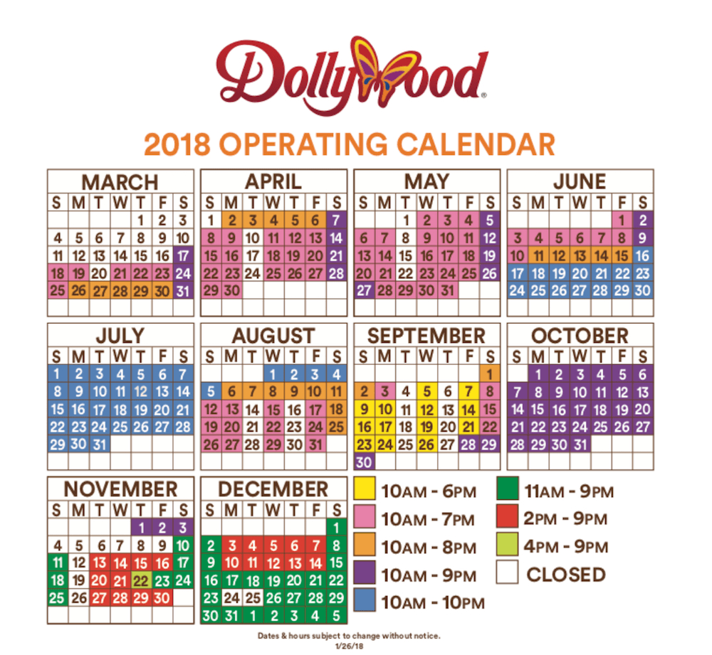 Dollywood Schedule And Dollywood Hours For 2018 Season - Free Printable Dollywood Coupons