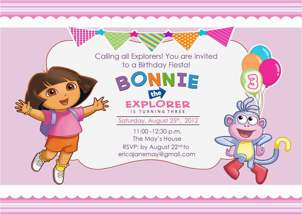 Dora Birthday Cards Free Printable Dora The Explorer Birthday Party - Dora The Explorer Free Printable Invitations