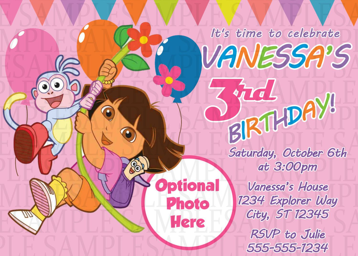 Dora The Explorer Birthday Invitation $11 | Kids Birthday - Dora The Explorer Free Printable Invitations