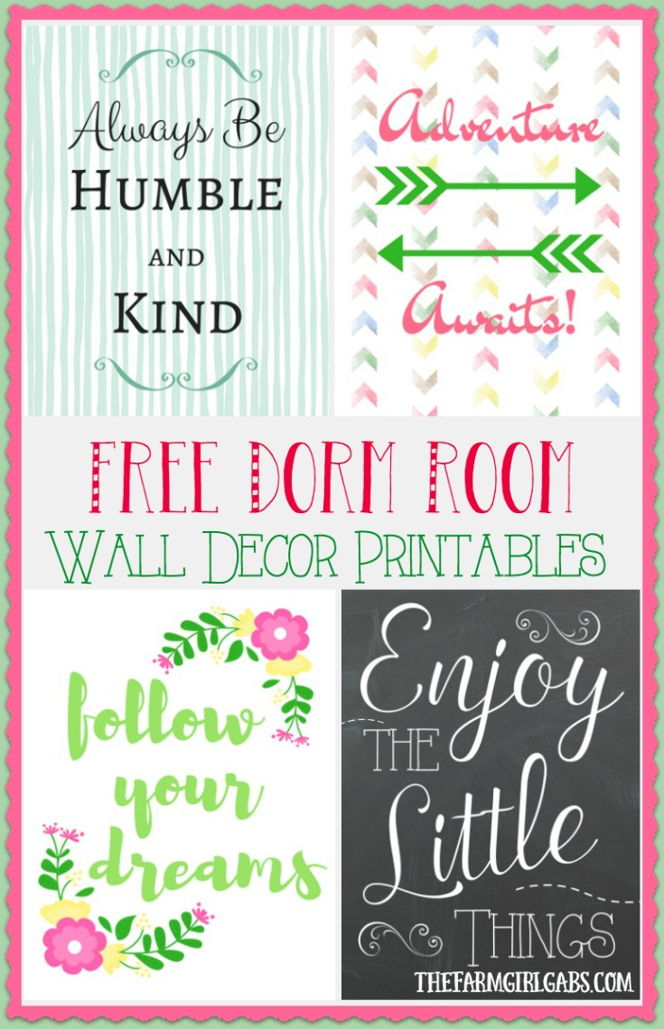 Dorm Room Wall Decor Printables - The Farm Girl Gabs® - Free Printable Decor