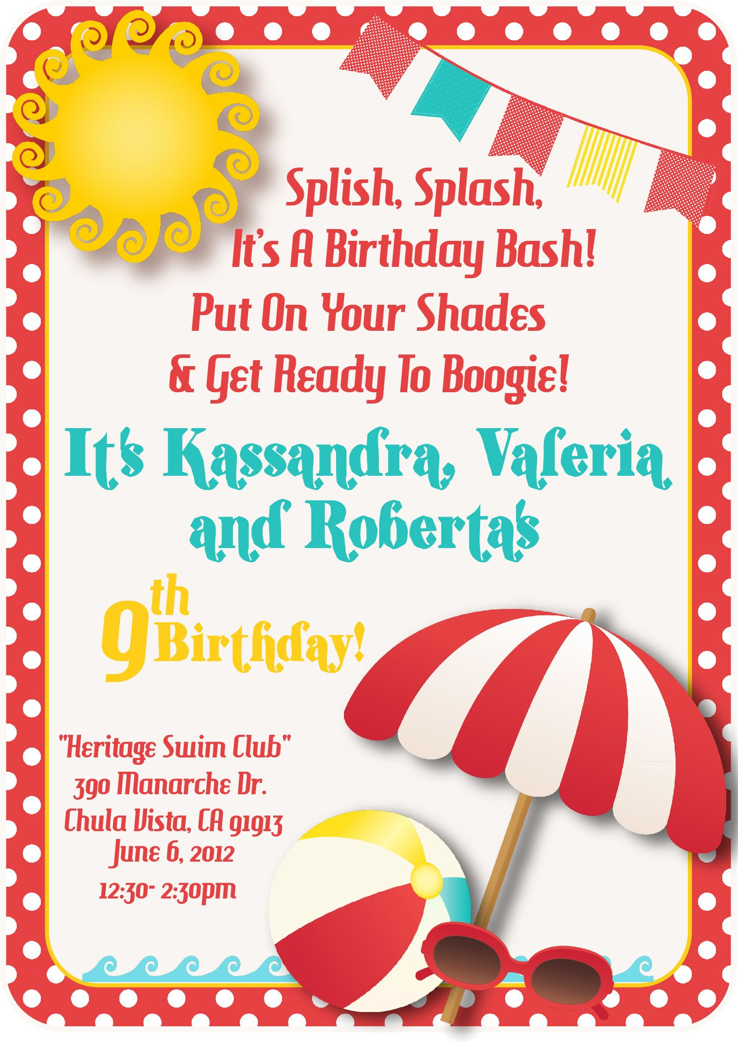 Download A Free Printable Party Invitation Template With A Clipart - Free Printable Water Park Birthday Invitations