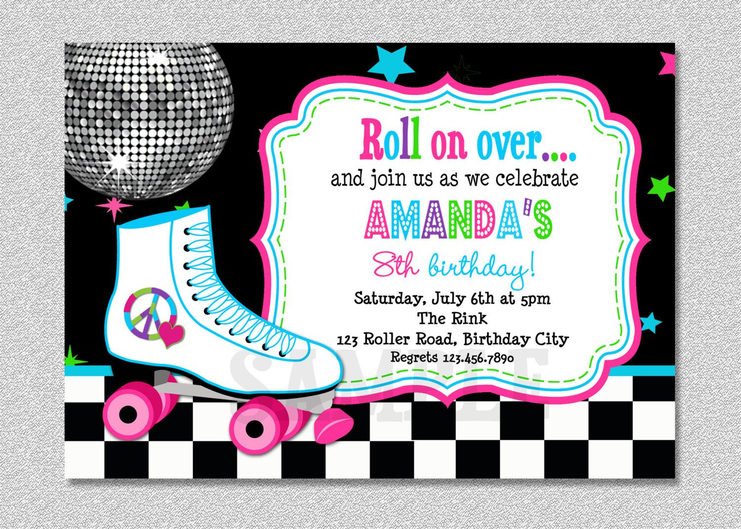 Download Free Template Free Printable Roller Skating Birthday Party - Free Printable Skateboard Birthday Party Invitations