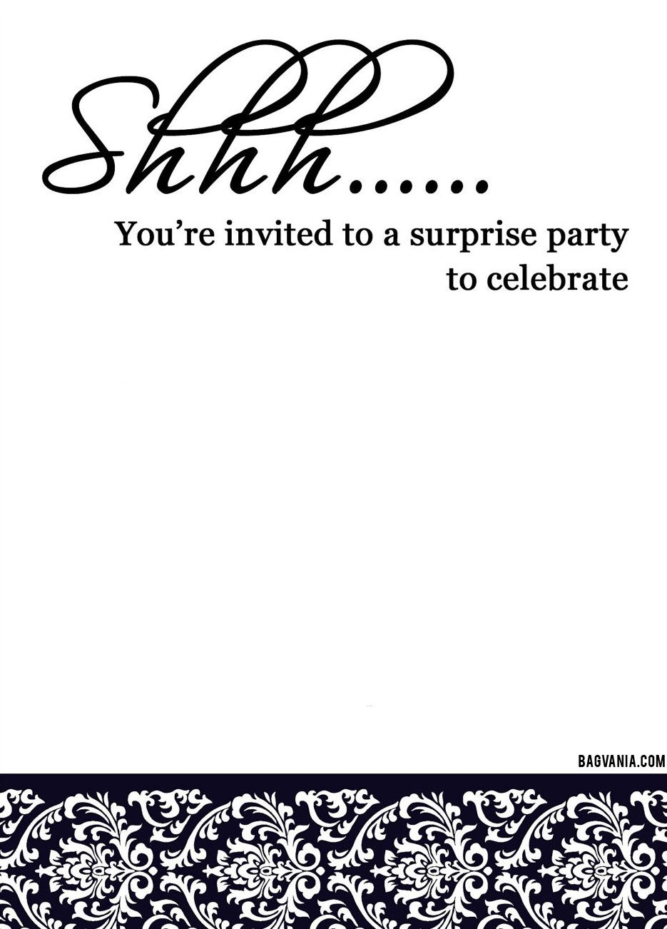 Download Now Free Adult Birthday Invitations | Bagvania Invitation - Free Printable Surprise 40Th Birthday Party Invitations