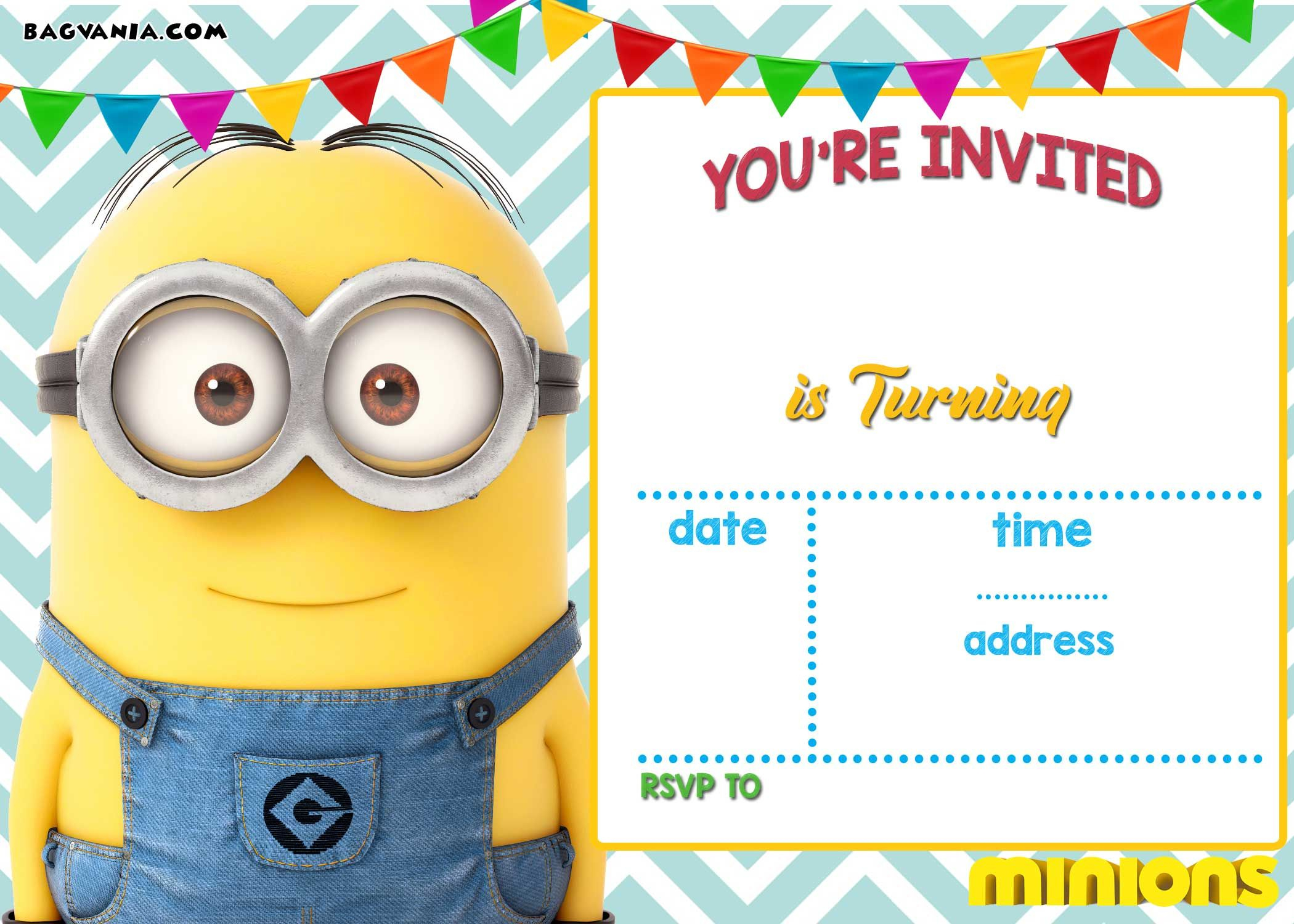 Download Now Free Printable Minion Birthday Invitation Templates - Thanks A Minion Free Printable