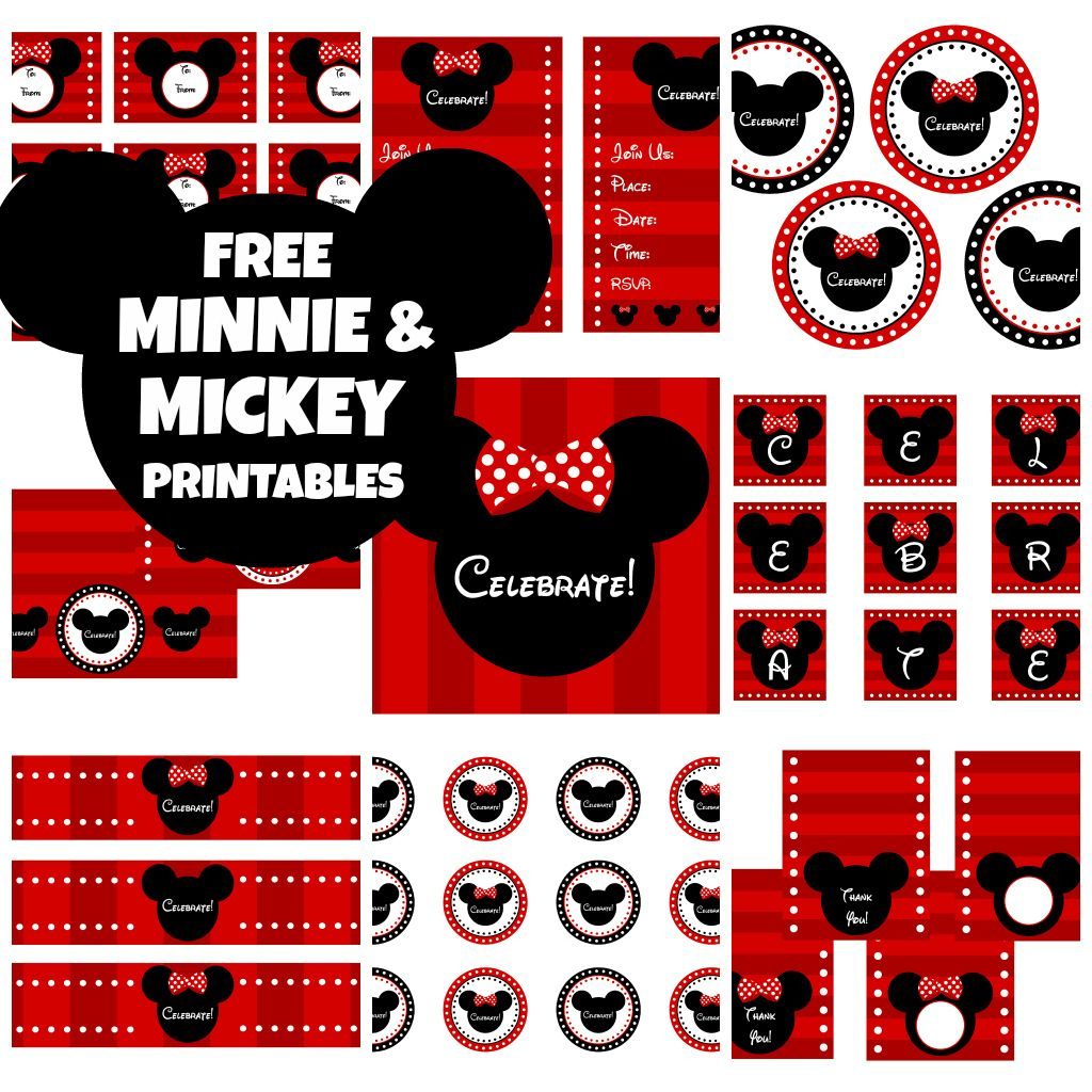 Download These Awesome Free Mickey &amp;amp; Minnie Mouse Printables - Free Printable Mickey Mouse Decorations