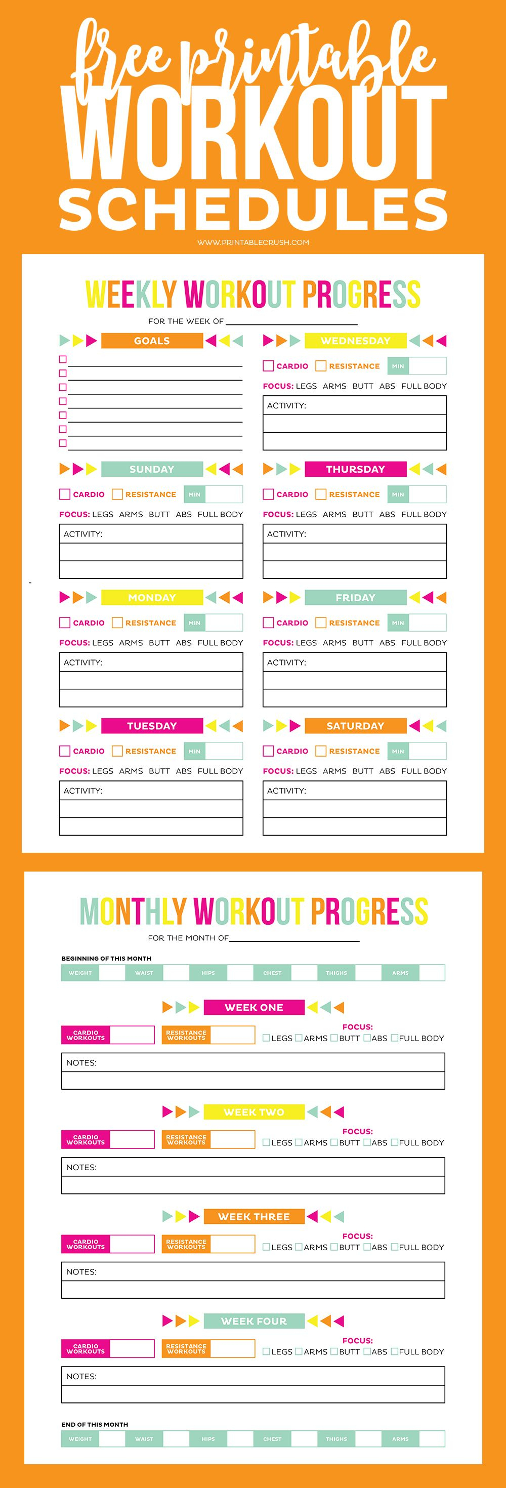 Download This Free Printable Workout Schedule And Progress Sheet To - Free Printable Workout Plans