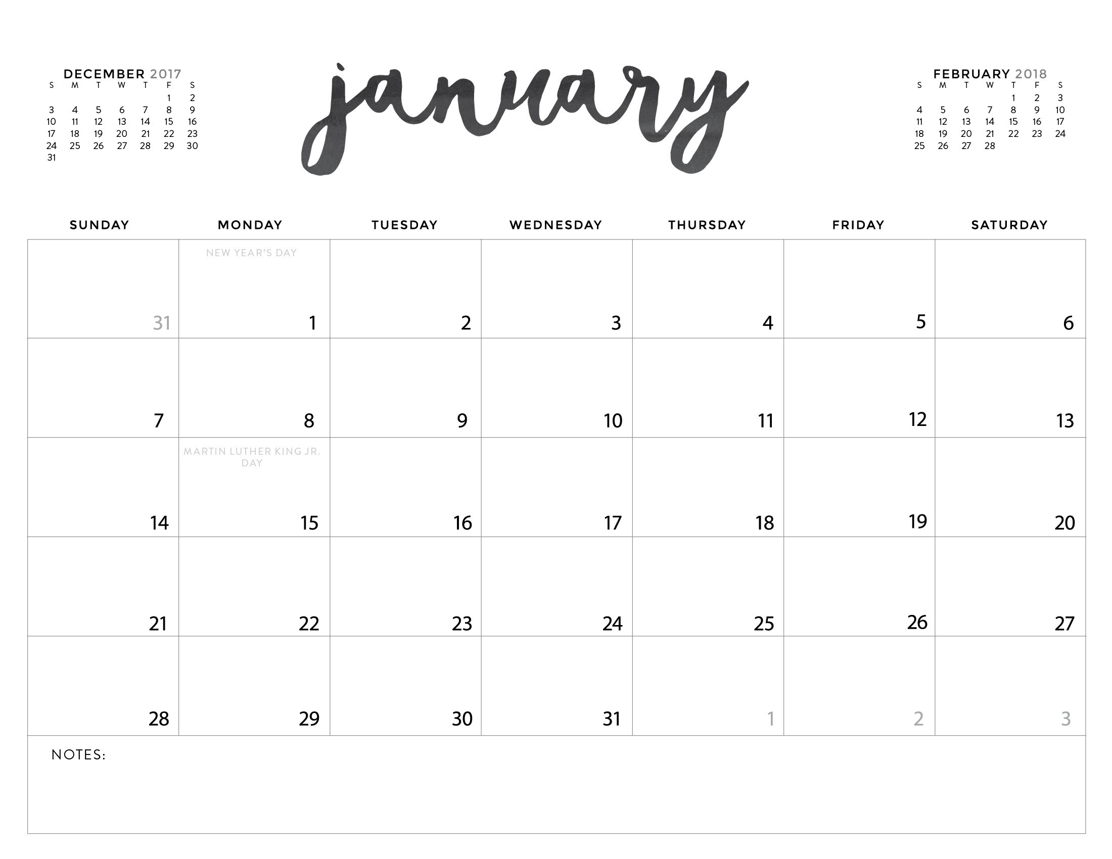 Download Your Free 2018 Printable Calendars Today! There Are 28 - Free Printable Planner 2017 2018