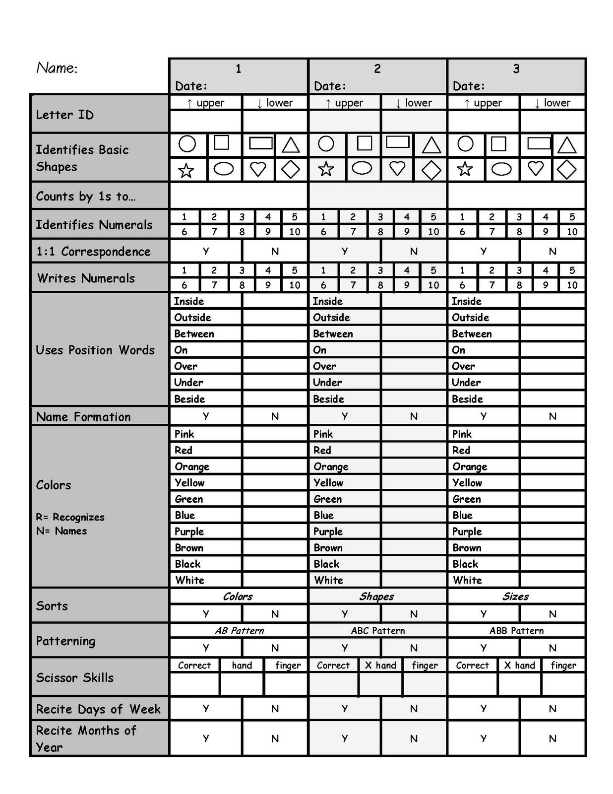 Downloaded--Assessment-Great For Power Standardsinteresting Idea - Free Printable Pre K Assessment Forms