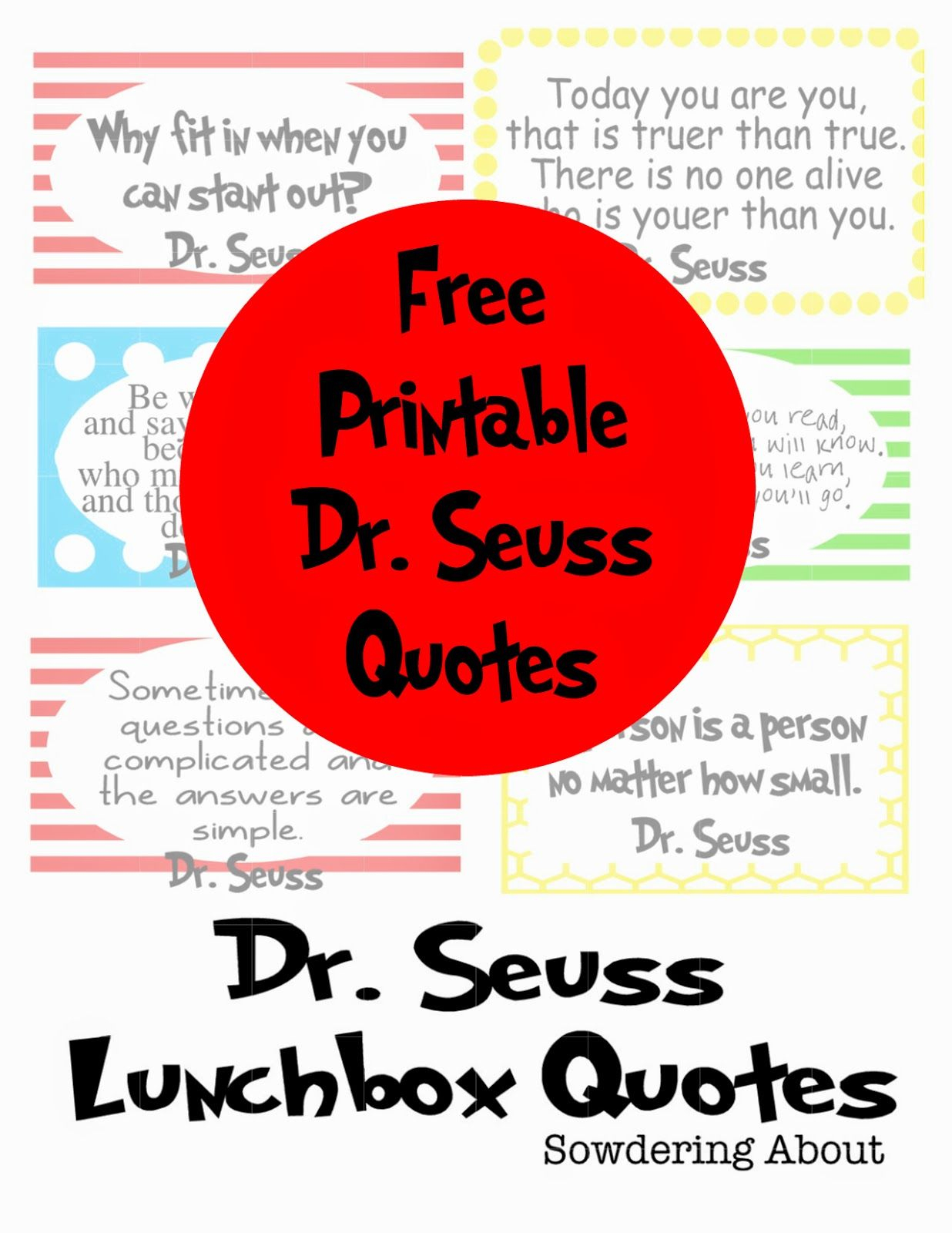 Dr. Seuss Quotes; Free Printables | Do It Yourself Today | Dr Seuss - Free Printable Dr Seuss Quotes