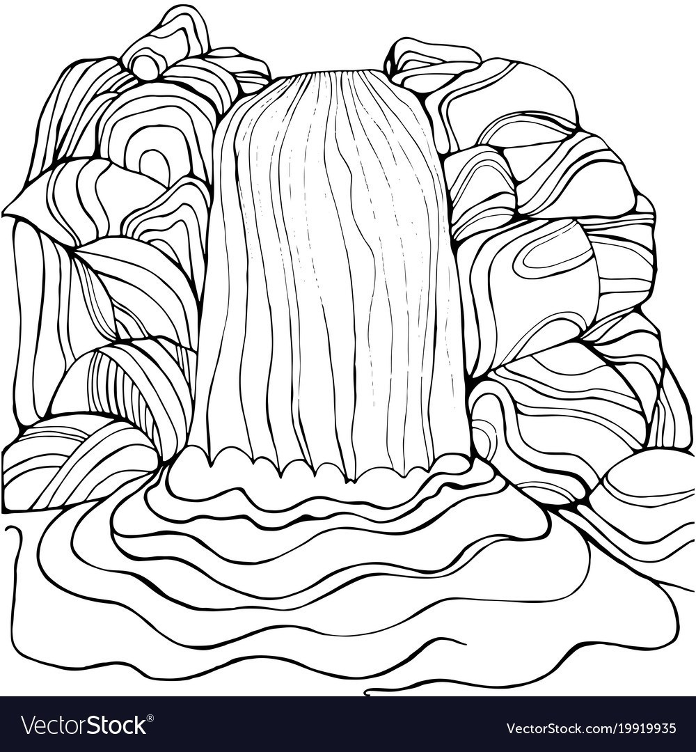 √ Water Coloring Pages - Free Printable Waterfall Coloring Pages