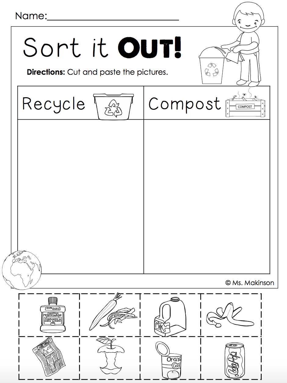 Earth Day Free | Homeschool. | Pinterest | Earth Day Worksheets - Free Printable Recycling Worksheets