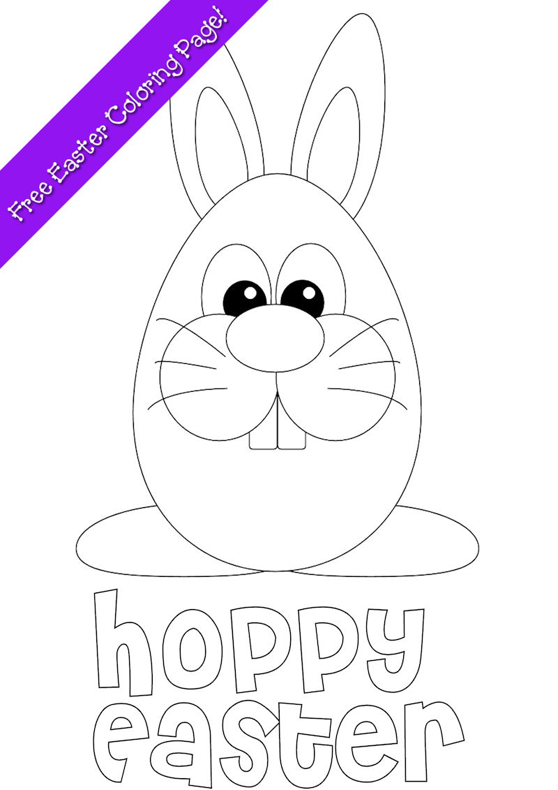 Easter Bunny Coloring Page - Free Printable - Free Printable Easter Pages