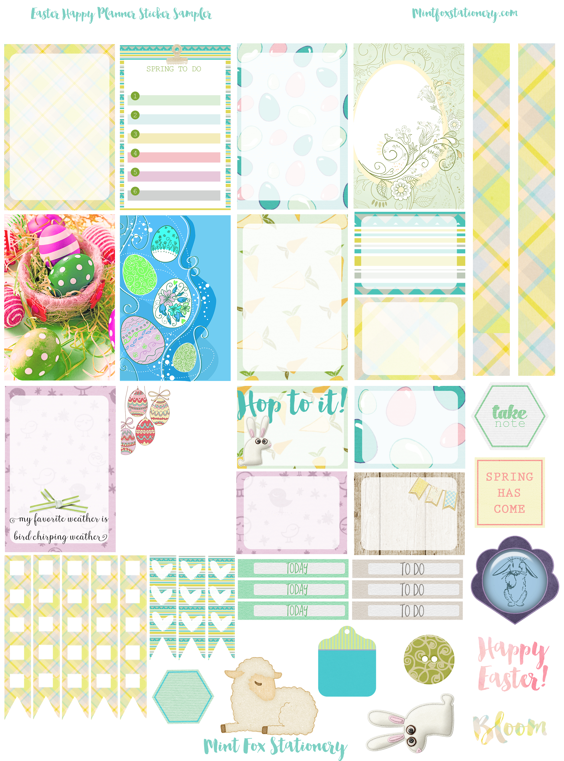 Easter Happy Planner Printable Sticker Sampler Free! - Free Printable Happy Planner Stickers