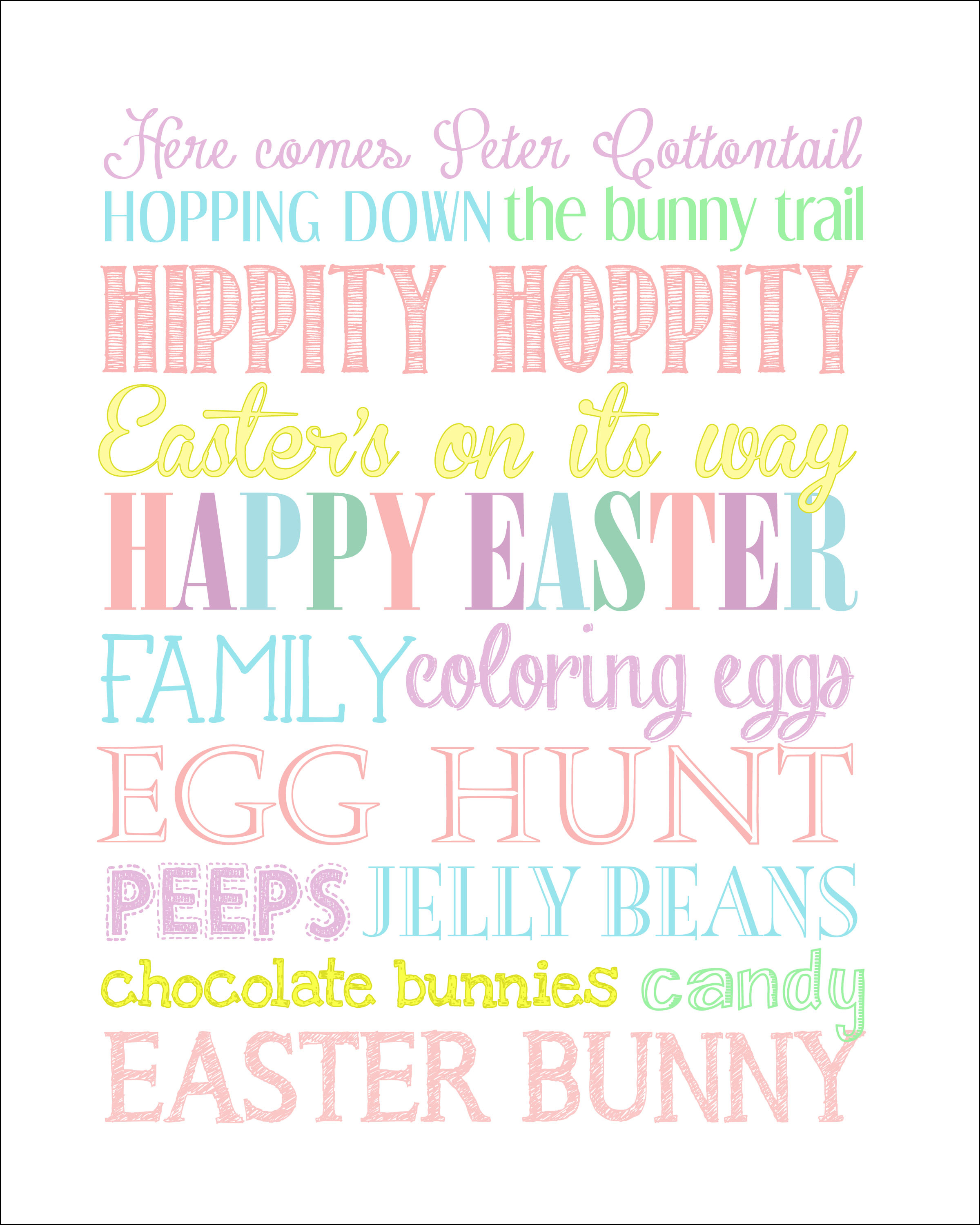 Easter Subway Art {Free Printable} - How To Nest For Less™ - Free Printable Easter Images