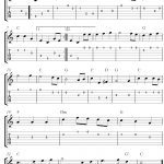 Easy Guitar Tab Sheet Music Score With The Melody The Star Spangled   Free Printable Guitar Music