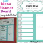 Easy Menu Planner Board   Mrs Happy Homemaker   Free Printable Menu