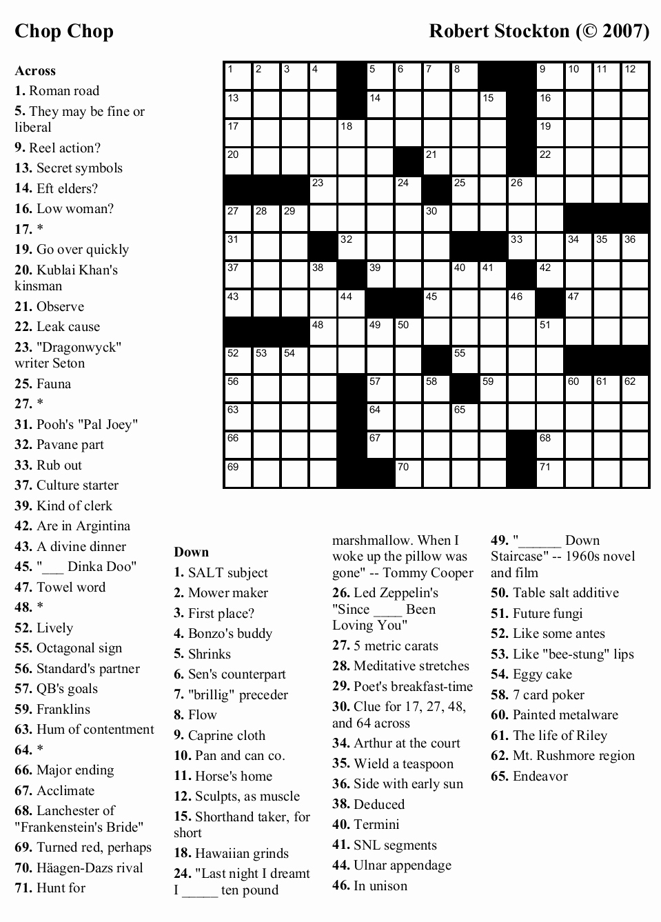 Free Printable Crossword Puzzles For Adults | Free Printable