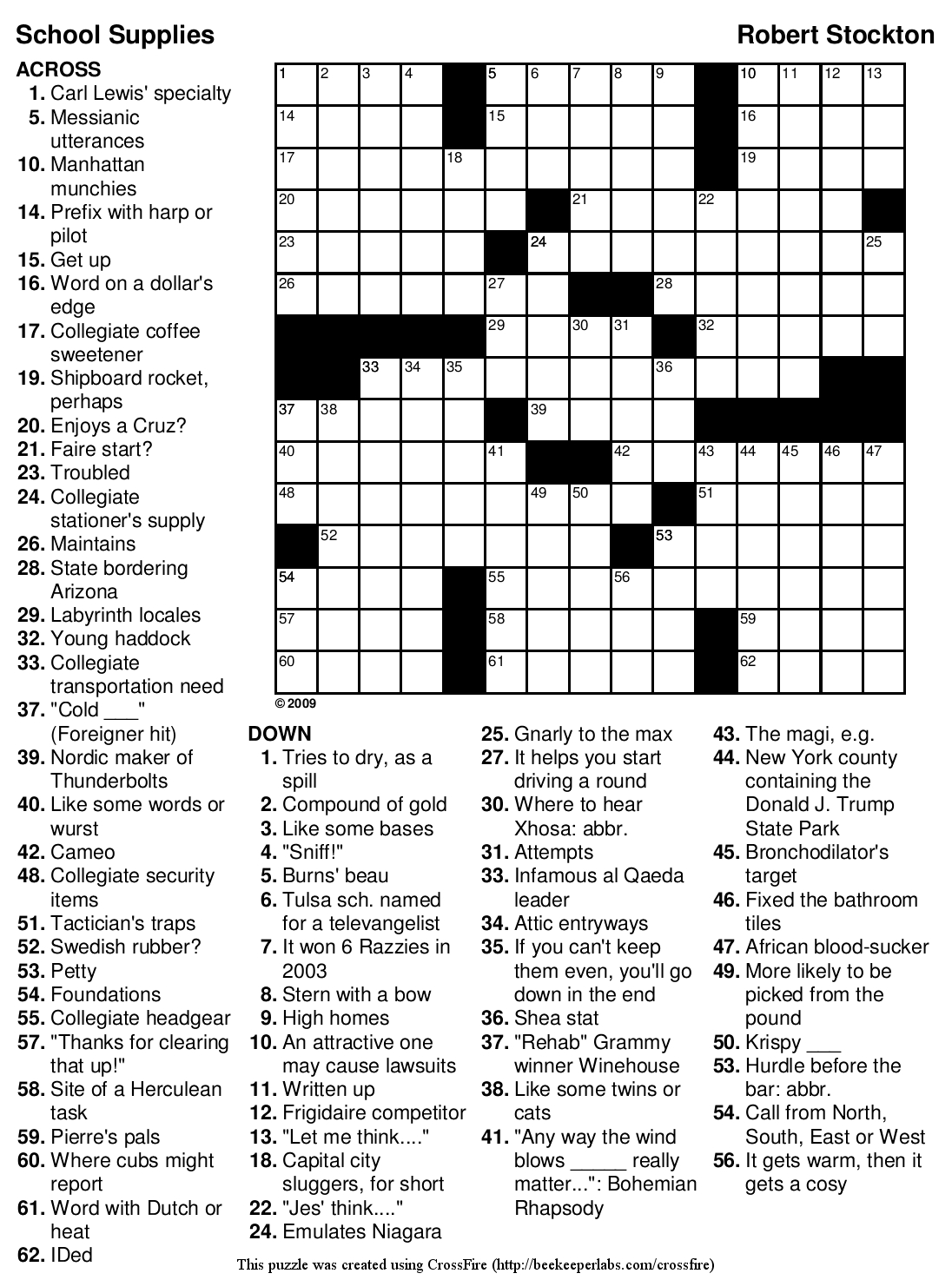 Easy Printable Crossword Puzzles | Educating The Doolittle - Free Printable Crossword Puzzles Medium Difficulty