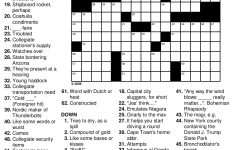 Free Daily Online Printable Crossword Puzzles