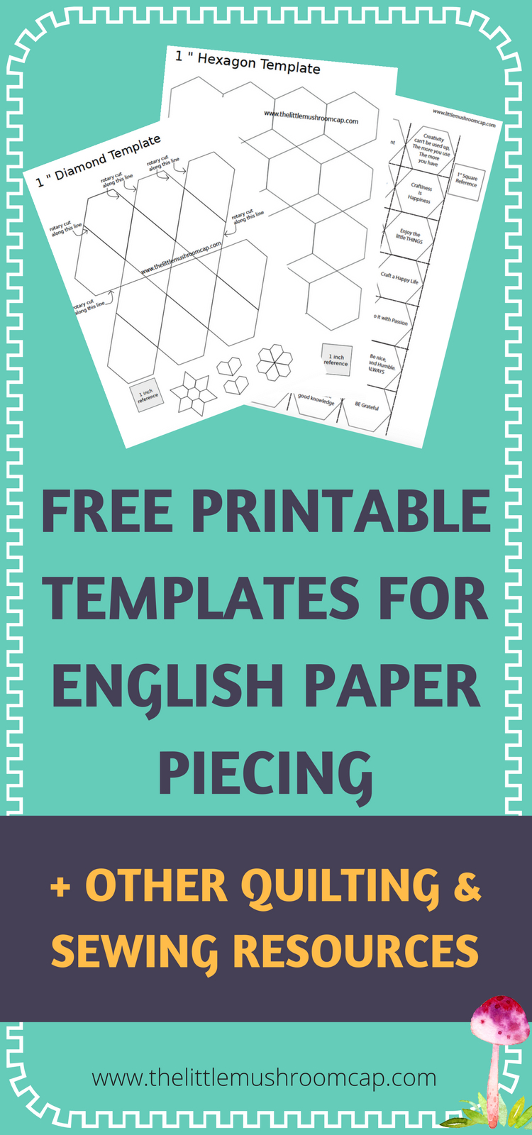 Easy To Use And Free! English Paper Piecing Template, Free - Free Printable Quilting Stencils