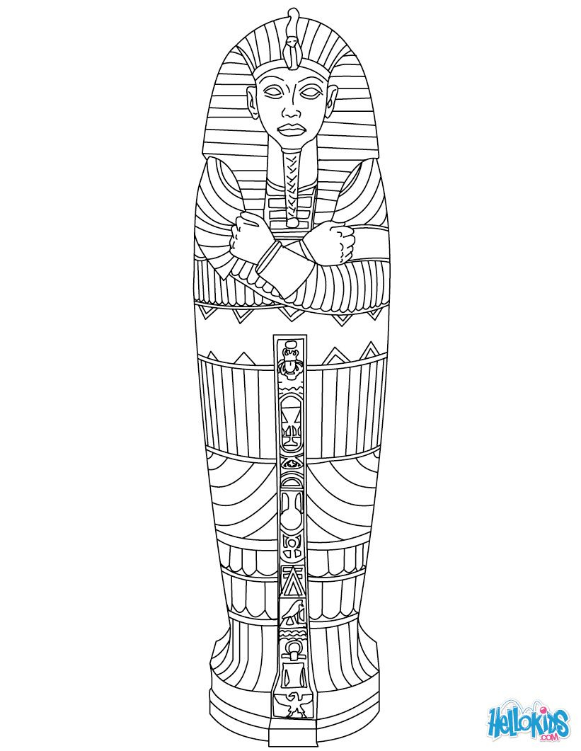 Egyptian Sarcophagus Coloring Page | Line Work | Pinterest | Ancient - Free Printable Sarcophagus