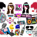 Eighties Clipart Collection   80S Photo Booth Props Printable Free