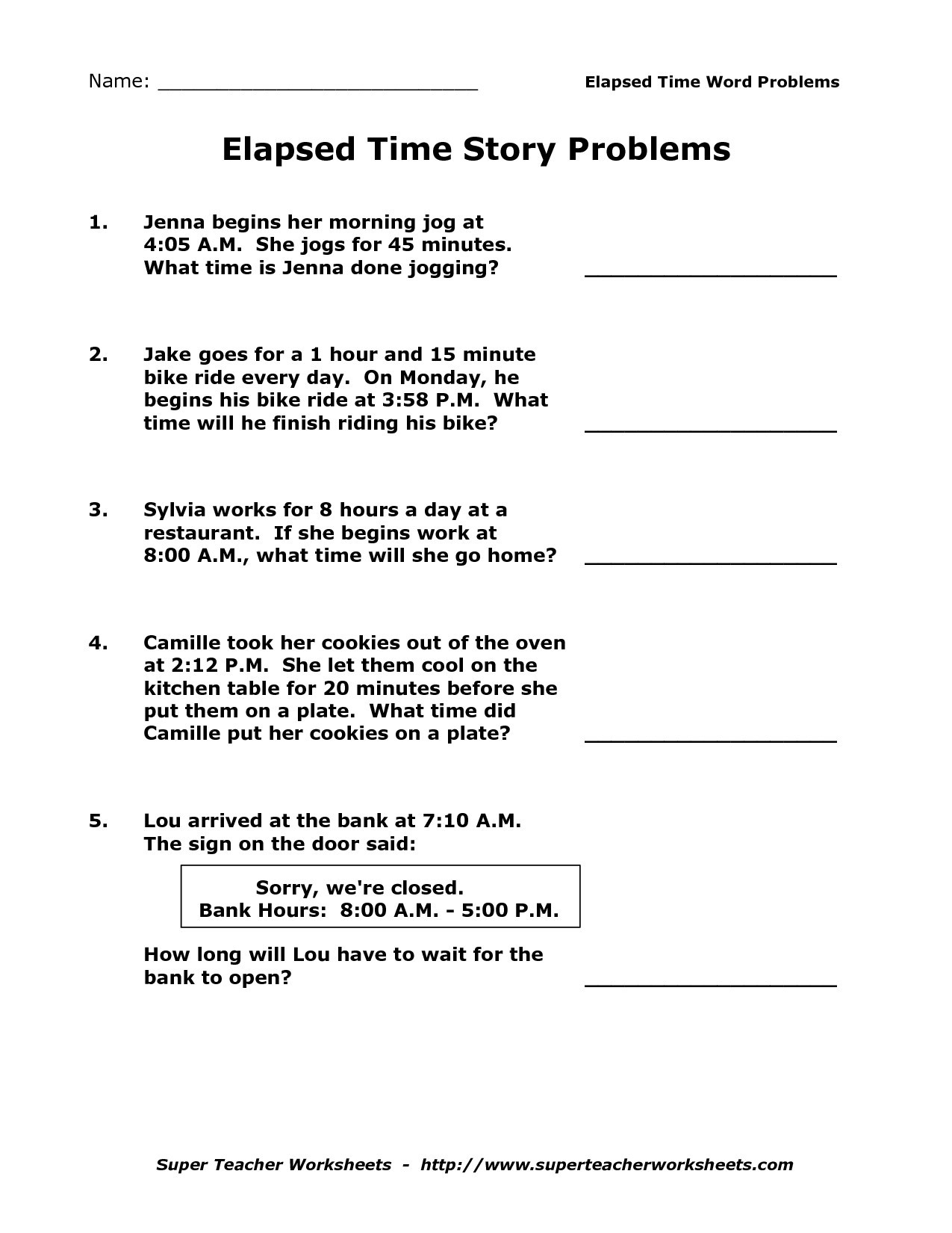 Elapsed Time Worksheets 3Rd Grade To Learning - Math Worksheet For Kids - Elapsed Time Worksheets Free Printable