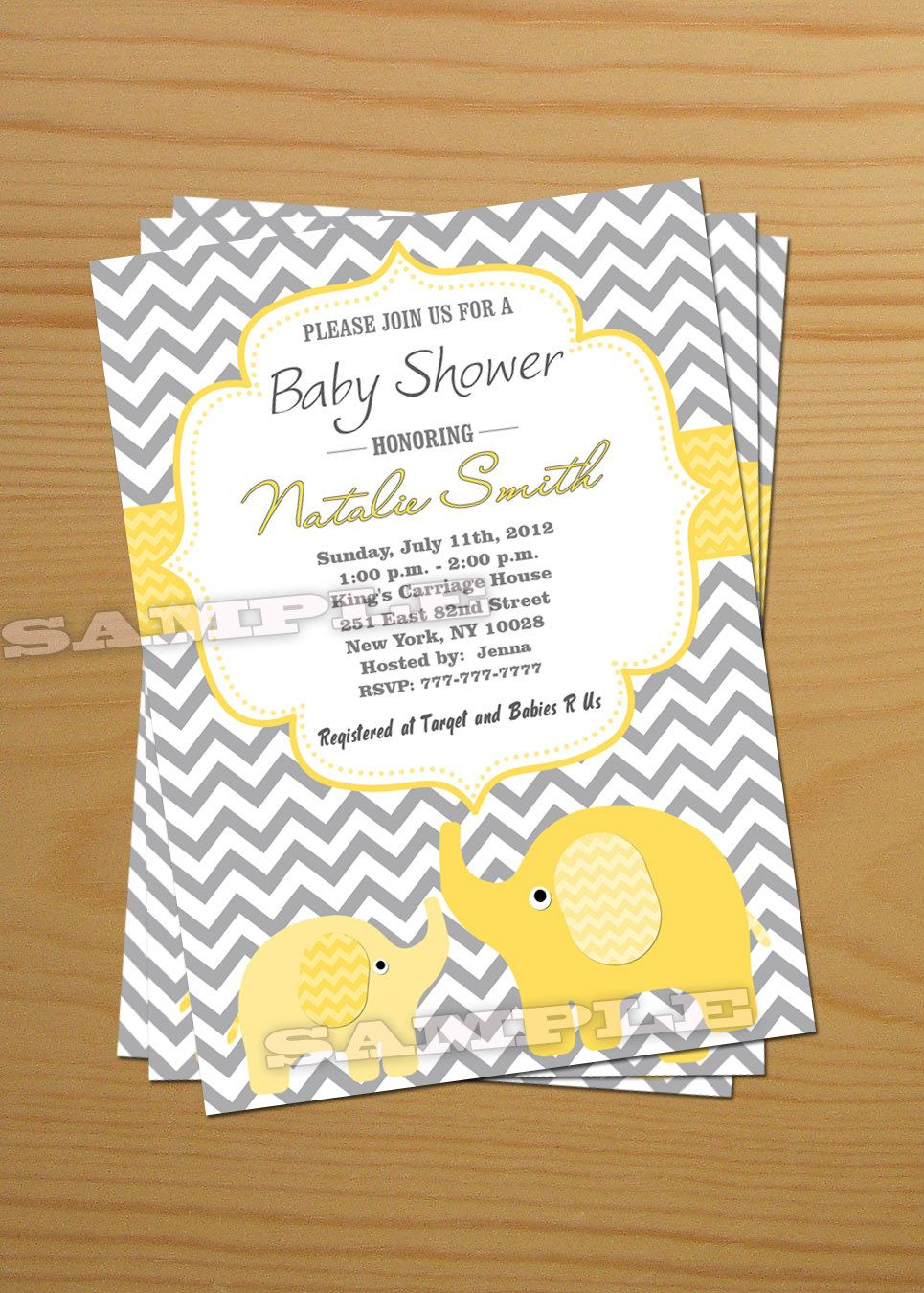 Elephant Baby Shower Invitation Gender Neutral Baby Shower - Free Printable Elephant Baby Shower Invitations