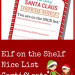 Elf On The Shelf Nice List Certificate Printable   A Grande Life   Good Behaviour Certificates Free Printable