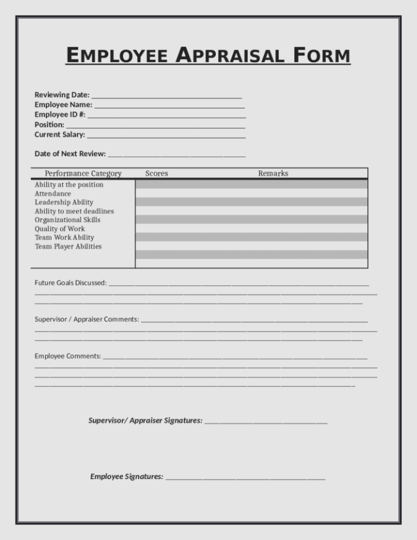Eliminate Your Fears And | The Invoice And Form Template - Free Employee Evaluation Forms Printable