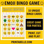 Emoji Bingo Printable Game | Kailey | Pinterest   Free Emoji Bingo Printable