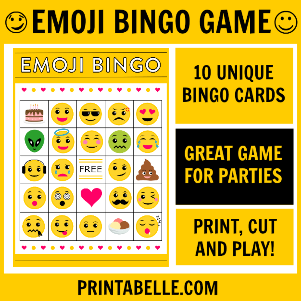 Emoji Bingo Printable Game | Kailey | Pinterest - Free Emoji Bingo Printable