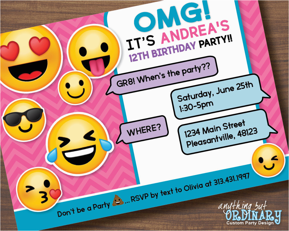Emoji Birthday Card Template Emoji Invitations Printable Free - Emoji Invitations Printable Free