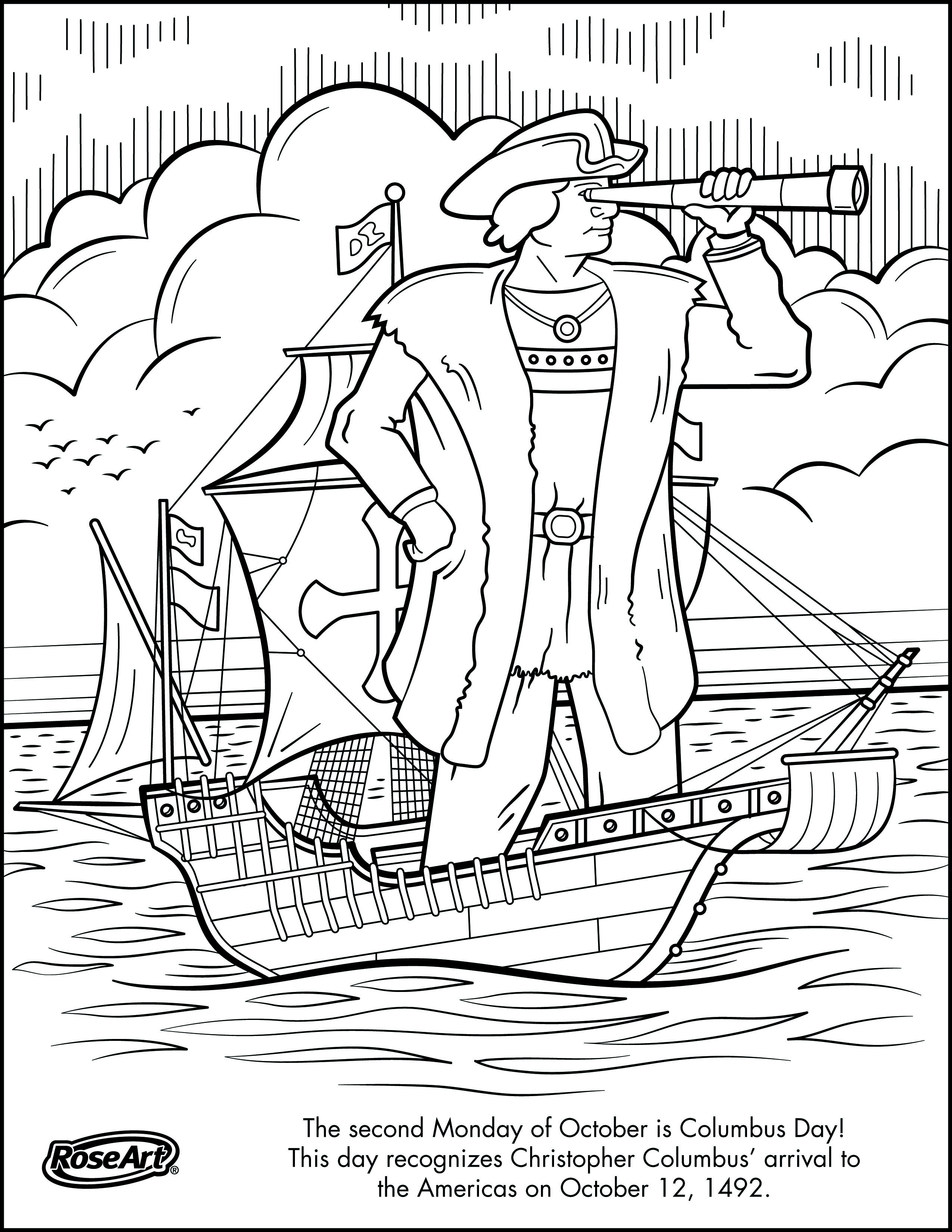 Engage Younger Kids With Columbus Day With Printable Coloring Pages - Free Printable Christopher Columbus Coloring Pages