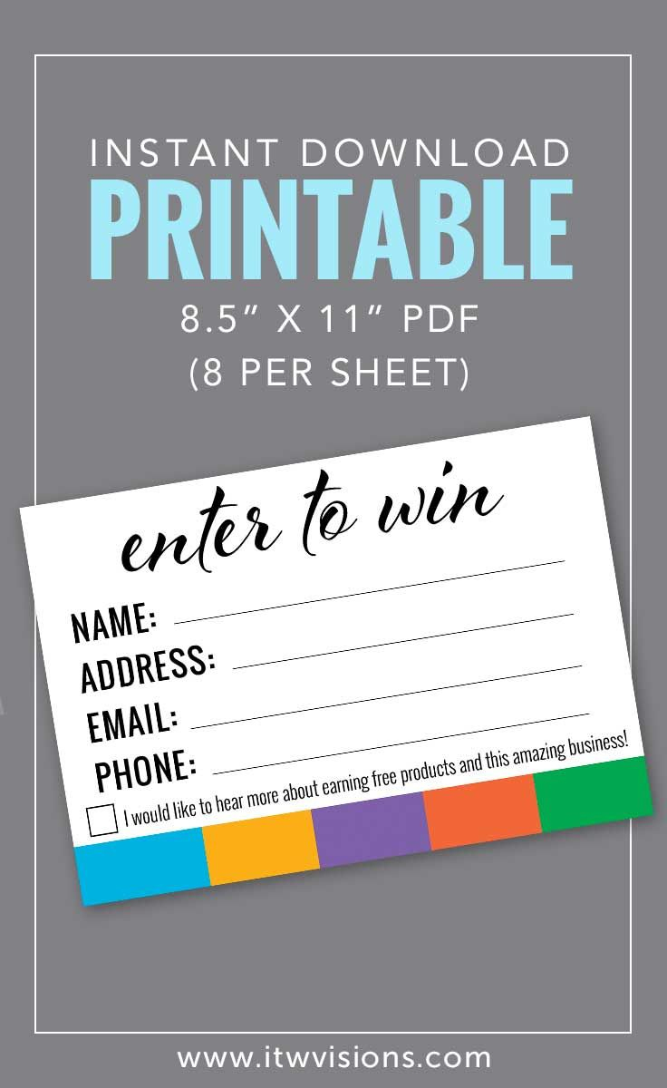 Enter To Win Printable | Rodan Fields | Rodan, Fields Business - Rodan And Fields Mini Facial Instructions Printable Free