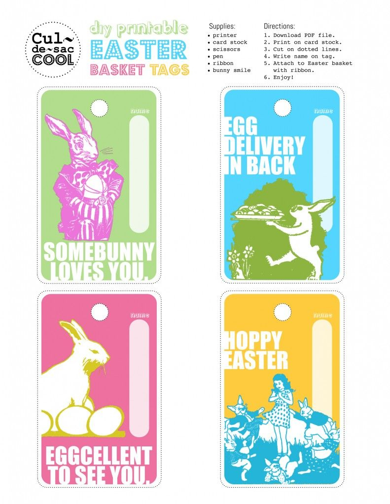 Every Cool Easter Basket Needs A Cool Tag. I&amp;#039;ve Got Just The Thing - Free Easter Name Tags Printable