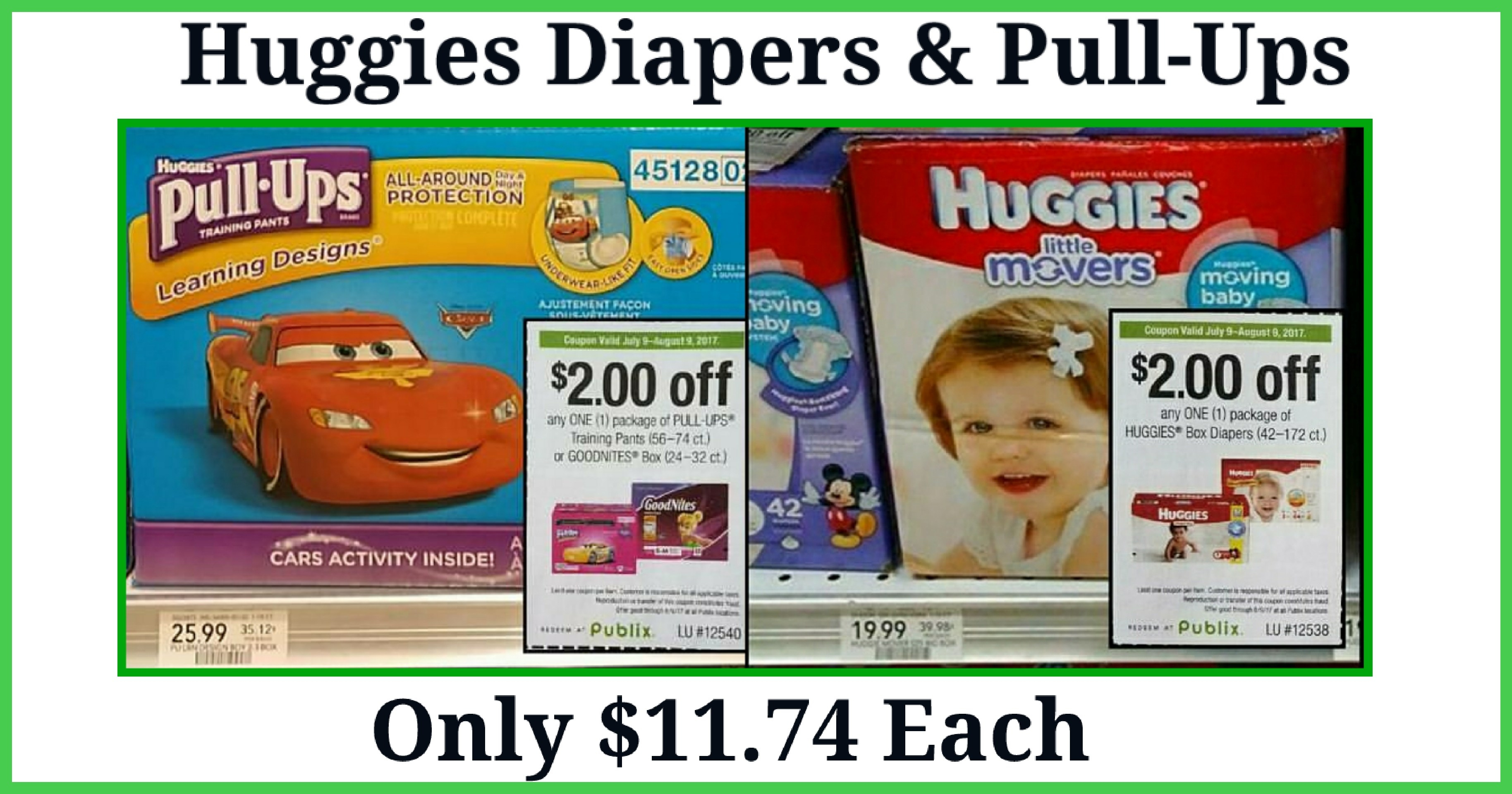 👶publix👶 Huggies Diapers &amp;amp; Pull-Ups Only $11.74 Each ~ 7/30-8/2 - Free Printable Coupons For Huggies Pull Ups